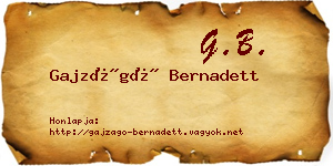 Gajzágó Bernadett névjegykártya
