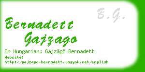 bernadett gajzago business card