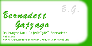 bernadett gajzago business card